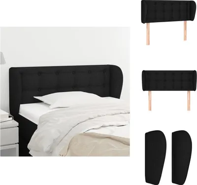 Produktbild von vidaXL Kopfteil mit Ohren Schwarz 83x23x78/88 cm Stoff -  Kopf- & Fußenden