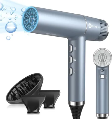 Produktbild von Haartrockner mit einzigartigem bürstenlosem Motor | IQ Perfetto | Innovativer Mikrofilter | Oxy Active Technology | LED-Anzeige,2000W (Blau)