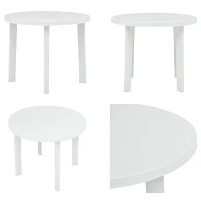 Produktbild von vidaXL Gartentisch Weiß 89 cm Kunststoff - Tisch - Tische - Bistrotisch - Bistrotische