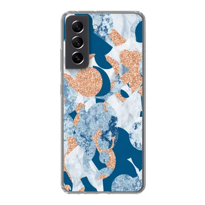 Produktbild von MuchoWow® Handyhülle Schutzhülle Hülle für Samsung Galaxy S21 FE Marmor - Geometrische Formen - Glitter Silikon Softcase Handy Hülle - Mobiltelefonhülle