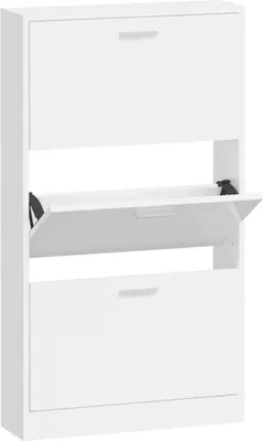 Produktbild von vidaXL Schuhschrank Hochglanz-Weiß 59x17x108 cm Holzwerkstoff