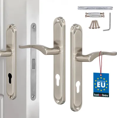 Produktbild von KOTARBAU® Türgriff Innentüren PZ Türklinke 72 mm Satin Türgriffe Langschild Türdrückergarnitur Zimmertürschloss Türbeschlag für Innentüren Türschloss Drückergarnitur mit Zylindereinsatz Classic