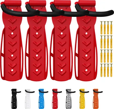 Produktbild von 4 x WELLGRO Wand Fahrradhalter - Stahl Fahrrad Wandhalterung - Fahrrad haken - Fahrradständer - Ständer - Farbe wählbar