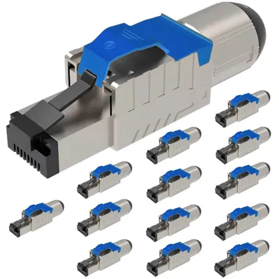 Produktbild von Netzwerkstecker Cat8 Cat8.1 RJ45 Stecker 14 Steckverbinder werkzeuglos geschirmt
