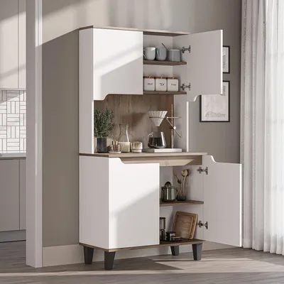 Produktbild von Roomart DEFNE Küchenschrank 90 cm breit, Weiß-Eiche