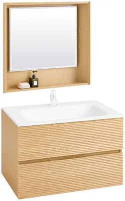 Obrázek produktu pro Úzká umyvadlová skříňka Rootz – koupelnová skříňka – skříňka pod umyvadlo – velký úložný prostor – 80 x 52 x 50 cm