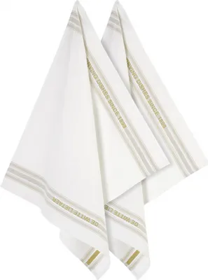 Produktbild von küchentuch 65x70 cm Baumwolle/Leinen weiß/gelb 2 Stück