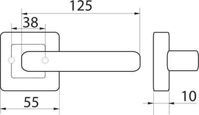 Zdjęcie produktu dla Klamka drzwiowa B-Harko Iris z kwadratową rozetą, chrom/biały