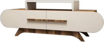 Image de Nesatm - Meuble TV, 145x37x50h cm Noyer brun, une étagère