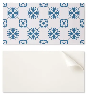 Produktbild von Selbstklebende Platte mit Aufdruck - ideal für die Küche, 100 x 50 cm, Blumenmuster mit Blättern