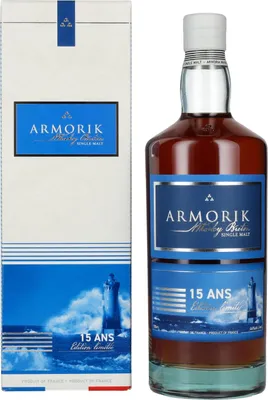 Image de Armorik 15 Ans Whisky Breton Single Malt Edition Limitée 46% Vol. 0,7l en boîte cadeau