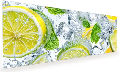 Produktbild von Küchenrückwand Spritzschutz Glas mit Motiv Zitrusfrische 40 x 40 cm