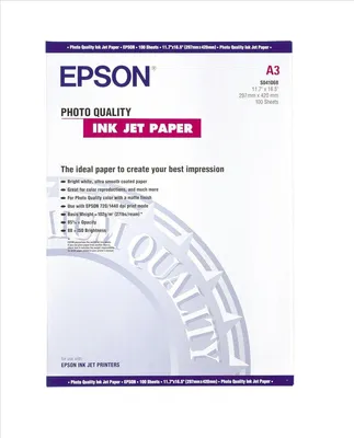 Imagen del producto de Papel fotográfico Epson C13S041068 - Formato DIN A3 - 296,93 mm x 420,12 mm - 105 g/m² - Paquete de 100 hojas