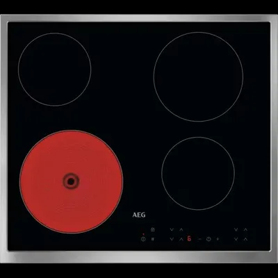 AEG Autarkes Kochfeld / Strahlenbeheizt 300 Radiant Hob / 60 cm / Edelstahlrahmen NRN64A00XB Frontanischt