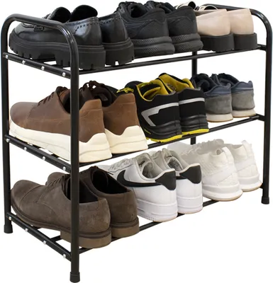 Produktbild von Schuhregal, 3 Stufen, 63,5x25,5x50 cm, schwarz