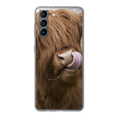 Produktbild von MuchoWow® Handyhülle Schutzhülle Hülle für Samsung Galaxy S21 Schottischer Highlander - Braun - Kuh Silikon Softcase Handy Hülle - Softcase