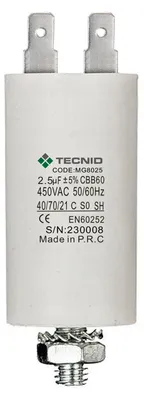 Immagine prodotto di CONDENSATORE DI SPUNTO CON VITE PER MOTORI ELETTRICI 450V - Capacità 2,5µF