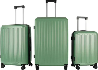 Produktbild von Aga Travel Kofferset 3 Teilig Hartschale Leicht ABS+PC Reisekoffer Haltbar Trolley Handgepäck Sets mit TSA Schloss und 4 Rollen MR4668 Grün