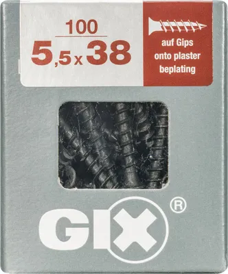 Produktbild von SPAX 4691170550387, Schraube, Stahl, Gipskarton, PH (Phillips), Schwarz, 38 mm