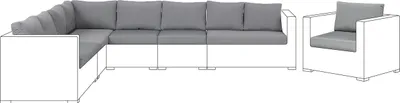 Produktbild von BELIANI Kissenbezüge Set für XXL Gartenmöbel Set Grau Polyester Waschbar Outdoor