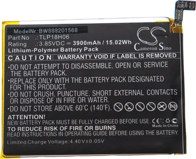 Produktbild von vhbw Akku Ersatz für Wiko TLP18H06 für Handy Smartphone Telefon (3900 mAh, 3,85 V, Li-Polymer)