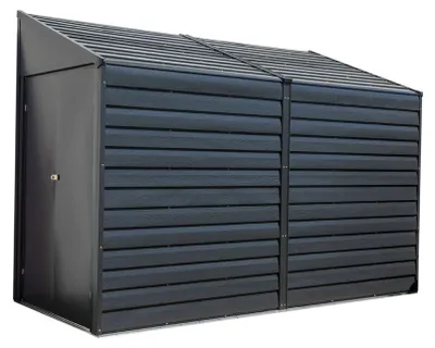 Produktbild von Spacemaker Metall Gerätehaus Anlehnhaus 410 Grau 124x295x208 cm