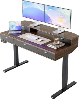 Imagen del producto de Escritorio de 120 x 60 cm con cajones y altura ajustable