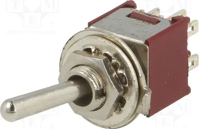 Zdjęcie produktu dla 1x Przełącznik dźwigniowy, pozycja: 3, 1A/250VAC, ON-OFF-ON, rezystancja przełączania: 20mΩ, model: TSSM2032A1, typ: przełącznik obrotowy