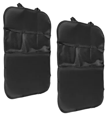 Immagine prodotto di Set di 2 coprisedili posteriori per auto, colore nero, tessuto Oxford con 3 tasche, universali