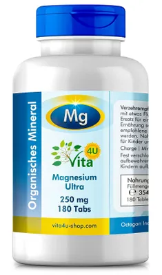 Produktbild von Magnesium Bisglycinat 1800 mg XXL-Tabletten - 180 Maxxi Tabletten Magnesium-Bisglycinat - vegan & labor - sehr hochdosiertes Magnesiumglycinat