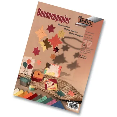 Image de folia 53231009, papier banane, 35 g/m², 23x33 cm, 10 feuilles, 10 couleurs (1 unité)