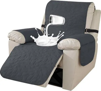 Image de Unyqoos® : Protège-siège imperméable et antidérapant – Housse de siège pour fauteuil relax avec accoudoirs, lavable en machine, protège contre les taches et les éclaboussures