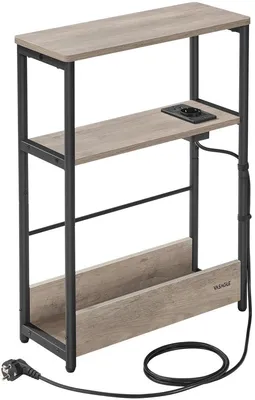 Image de Table d'appoint - Console étroite - Table de chevet - Station de recharge - 18 x 45 x 58 cm - Vert kaki foncé