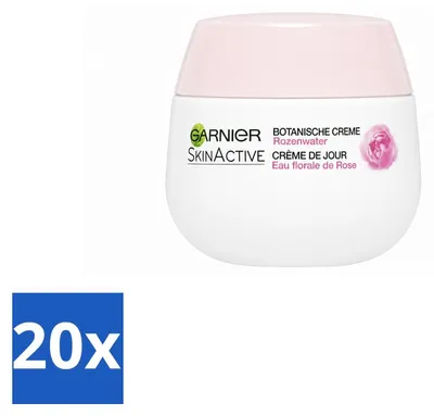Produktbild von 20 x Garnier SkinActive Botanische Tagescreme mit Rosenwasser für trockene und empfindliche Haut 50 ml - Vorteilspackung - 20 Stücke