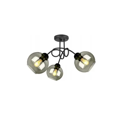 Produktbild von Deckenlampe Pendellampe Kugel Schwarz Grau Weiß (N100-DZ3R)