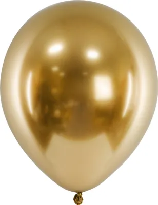 Produktbild von Glänzende Latexballons, Chrom, Gold, 30 cm, 10 Stück.