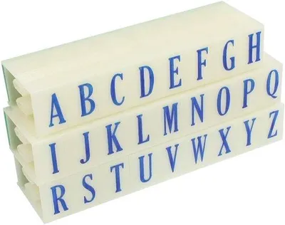 Produktbild von Stempelset mit abnehmbaren Kunststoffbuchstaben A-Z - englisches Alphabet - Bürobedarf