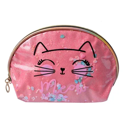 Produktbild von Clayre & Eef Damenkulturtasche 22x8x14 cm Rosa Polyester Katze