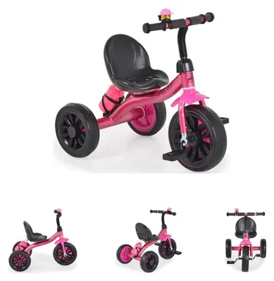 Immagine prodotto di Byox Triciclo Cavalier Lux con campanello, portaborraccia e borraccia, pneumatici in EVA, rosa