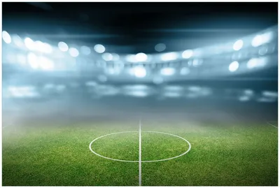 Produktbild von Wallario Premium Glasbild, freischwebende Optik, kräftige Farben, Größe 90 x 60 cm Motiv Fußball Stadion Mittellinie II