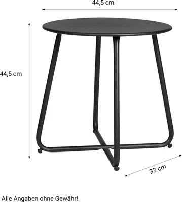 Produktbild von Homestyle4u 2486, Beistelltisch Gartentisch Schwarz Metall Tisch Ablage Indoor Outdoor