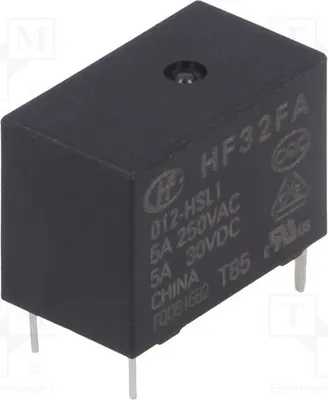 Produktbild von 1x Relais: elektromagnetisch  USpule : 12VDC  5A/250VAC HF32FA/012-HSL1 Elektromag