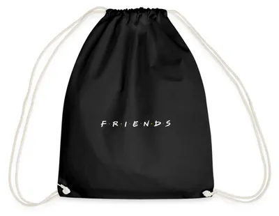Produktbild von Spreadshirt Friends Logo Turnbeutel, One size, Schwarz
