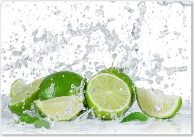 Produktbild von Tulup® Leinwandbild - 100x70 cm - Wandkunst - Drucke auf Leinwand - Leinwanddruck  - Essen & Getränke - Grün - Limetten Wasser