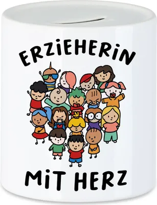 Produktbild von Erzieherin mit Herz Spardose  Geschenk Erzieherin Tagesmutter Kindergarten