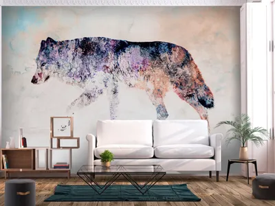 Zdjęcie produktu dla Fototapeta flizelinowa wilk 400x280 cm fototapeta XXL zwierzęta beton g-A-0248-a-a