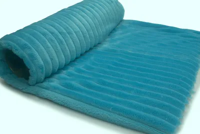 Produktbild von Minky Streifen Strickwaren, Türkis 50 x 160 cm