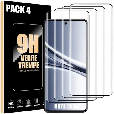 Image de 4 Verre Trempé Intégral pour Xiaomi Redmi Note 15 5G, Protection d'écran Antichoc 9H