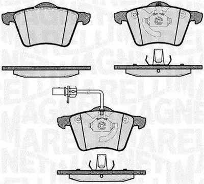 Produktbild von MAGNETI MARELLI Bremsbeläge Satz Vorne Bremsklötze für VW SHARAN (7M8, 7M9, 7M6) 363916060262