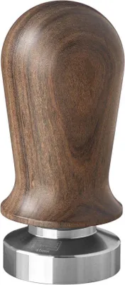 Produktbild von Espresso-Tamper für Barista; mit kalibrierter 35-Pfund-Kontaktkraft; Aluminium- oder Edelholz-Griff und Rostfreier-Stahl-Basis.